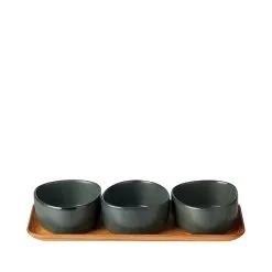 Aida Raw Organic Northern Green Og Teak Skåle 3 Stk.