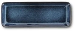 Bitz Serveringsfad Sort M. Blå Glasur, 38x14 Cm