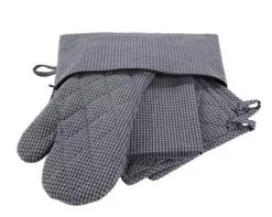 Bastian Tekstilsæt 6 Dele Grå/Blå Tern