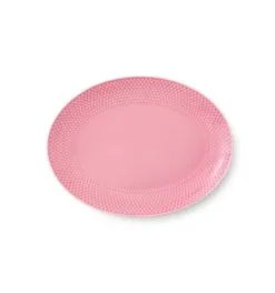 Lyngby Porcelæns Fabrikken Lyngby Rhome Ovalt Serveringsfad Rosa 28,5x21,5
